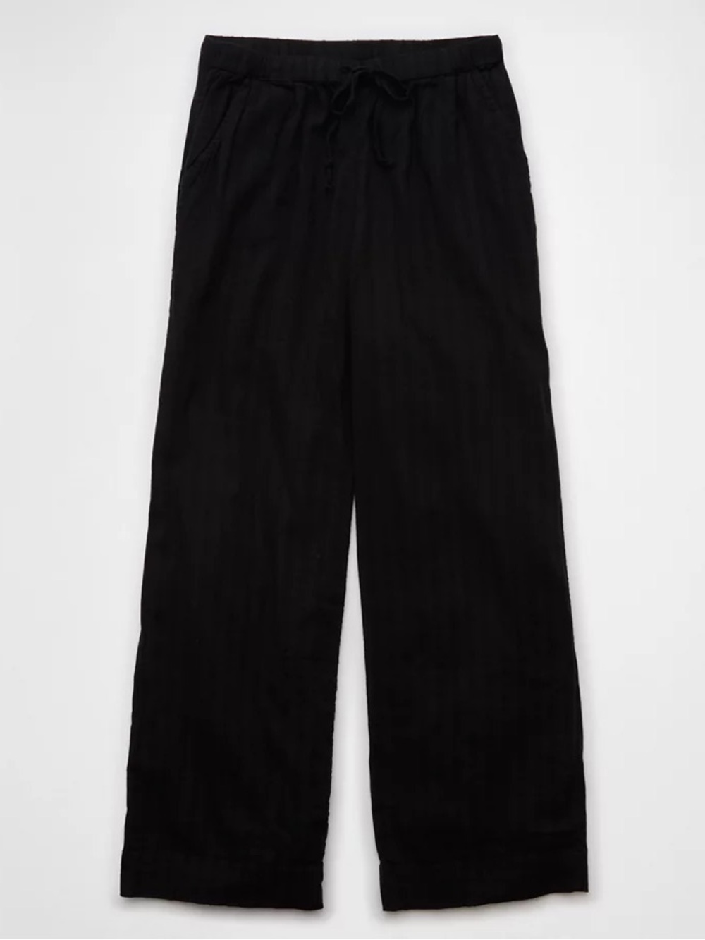 NWT American Eagle Linen Black Wide-Leg Pants XL